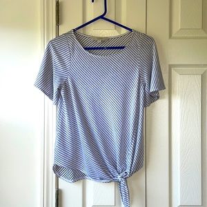 Ann Taylor LOFT white and black Striped Top